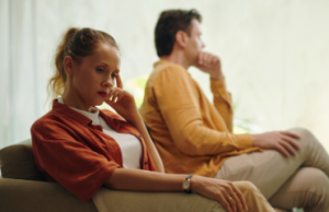 Couple stressed in relationship