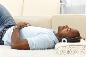 Man laying on floor Releasing tesnsion